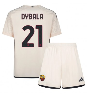 Maillot de foot AS Roma Paulo Dybala #21 Extérieur enfant 2023-24 Manches Courte (+ pantalon court)